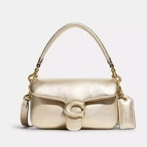 Coach Soft Pillow Tabby Shoulder Bag 18 Metallic Gold